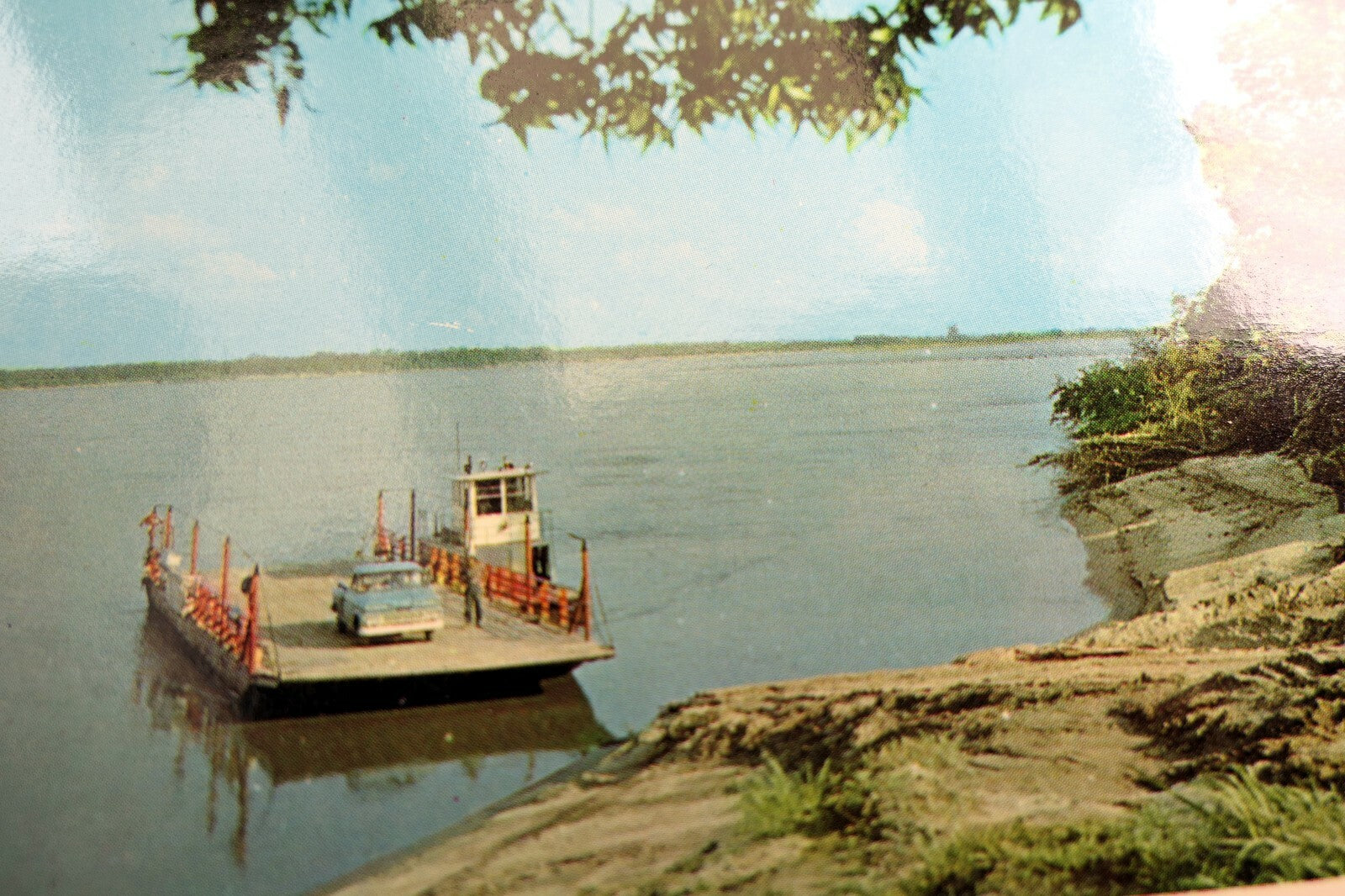 Mississippi Rover Ferry Landing USA Post Card 1960's vintage