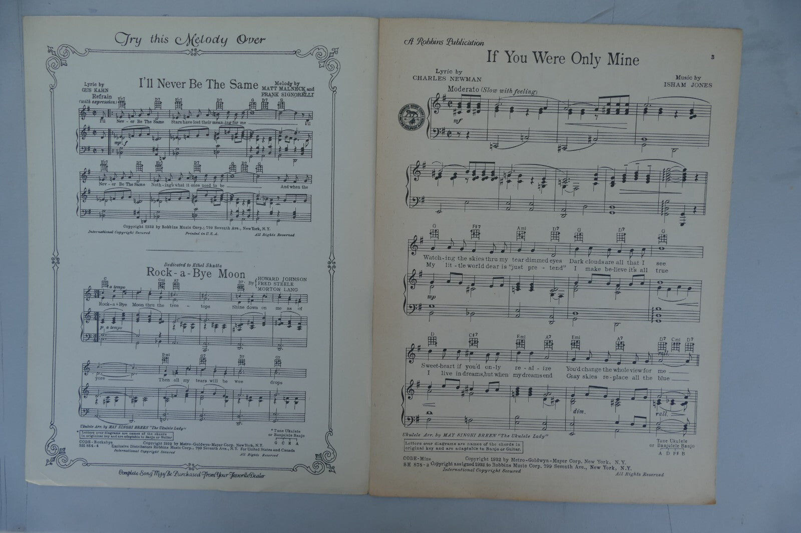 If you were only mine 1932 by Isham Jones and Charles Newman Robbins Music Co.