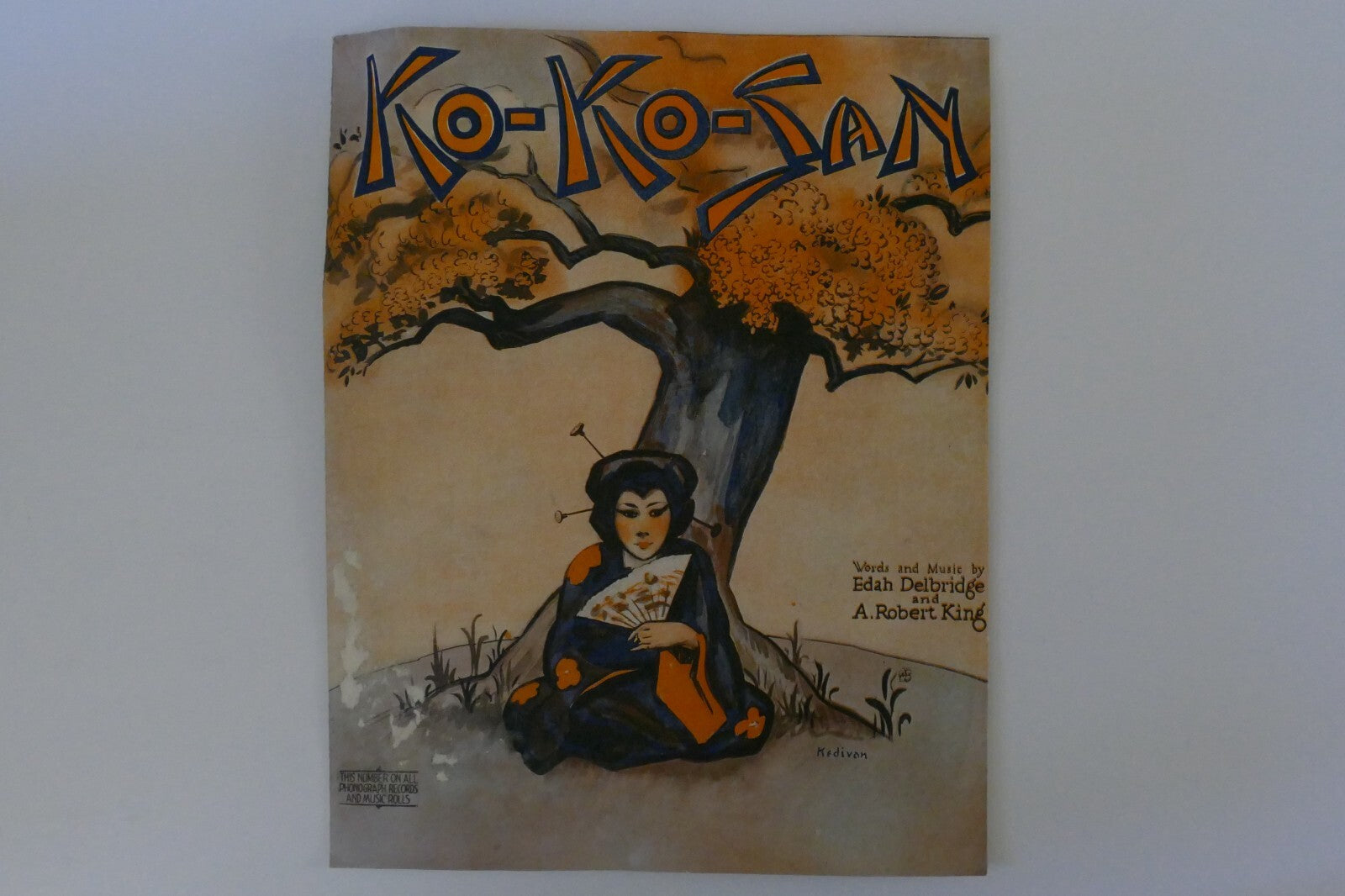 Ko ko san, sheet music 1919, by edah delbridge and a. robert king, shapiro, bernstein and co