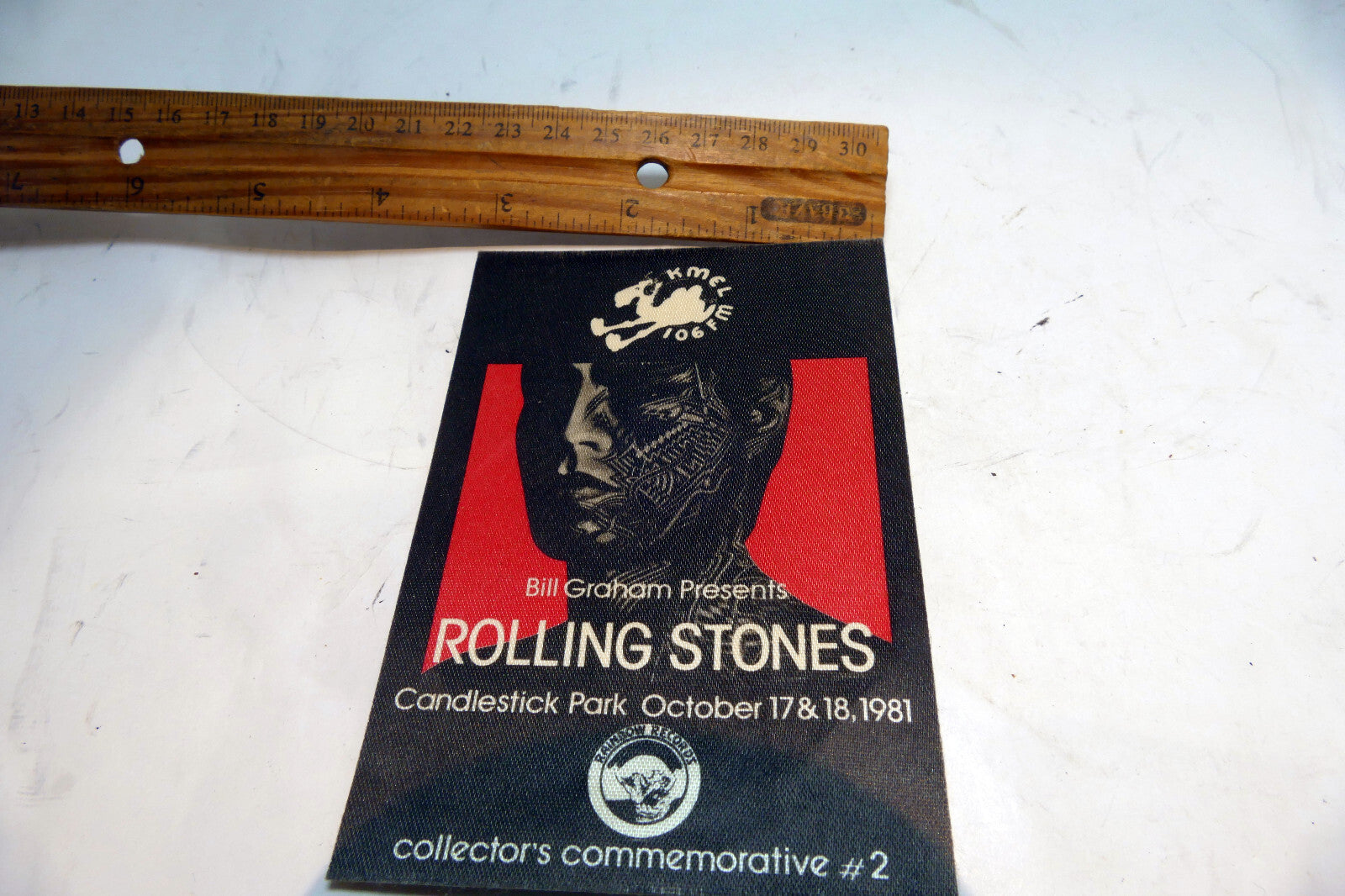 1981 Vintage Coupon 3X5" KMEL 106 FM Candlestick park Rolling Stones CA
