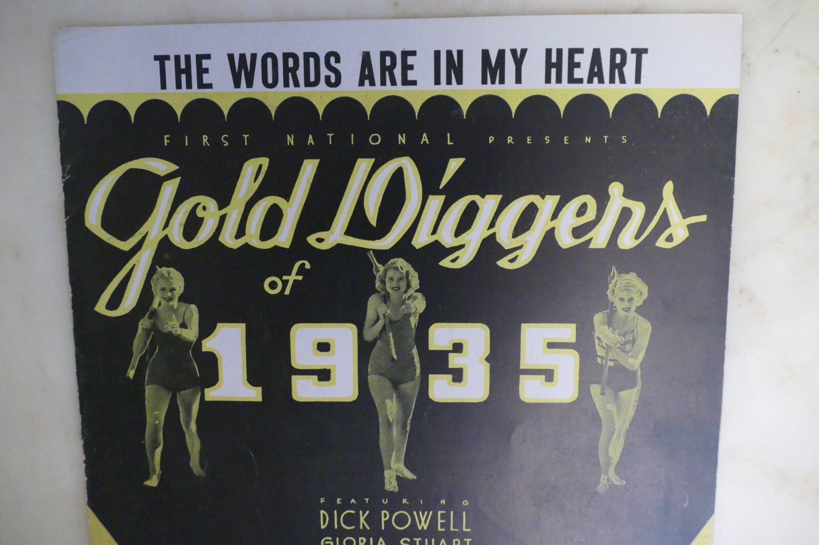 The words are in my heart sheet music 1935 by harry warren and al dubin from gold diggers