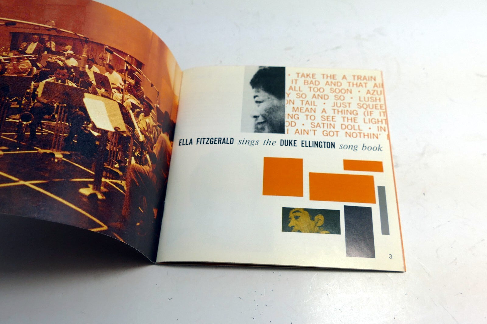 INLAY Cover ART Only NO Case, CD included   Ella Fitzgerald Duke Ellington Song