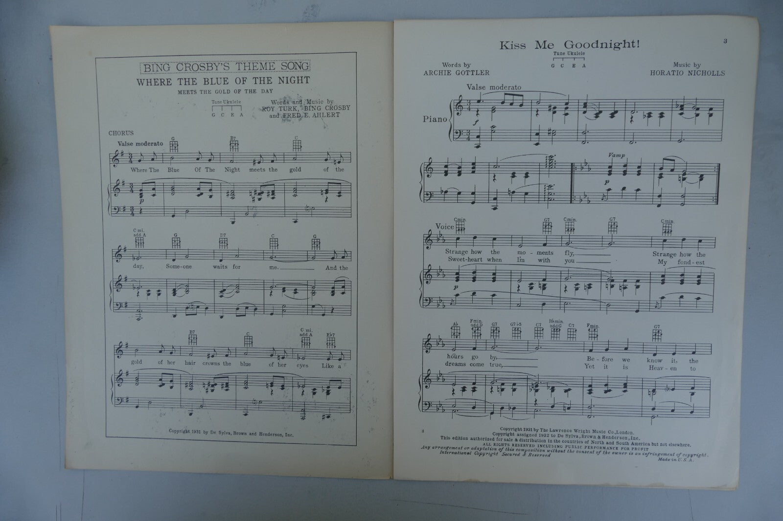 Kiss Me Goodnight 1932 by Horatio Nicholls and Archie Gotler