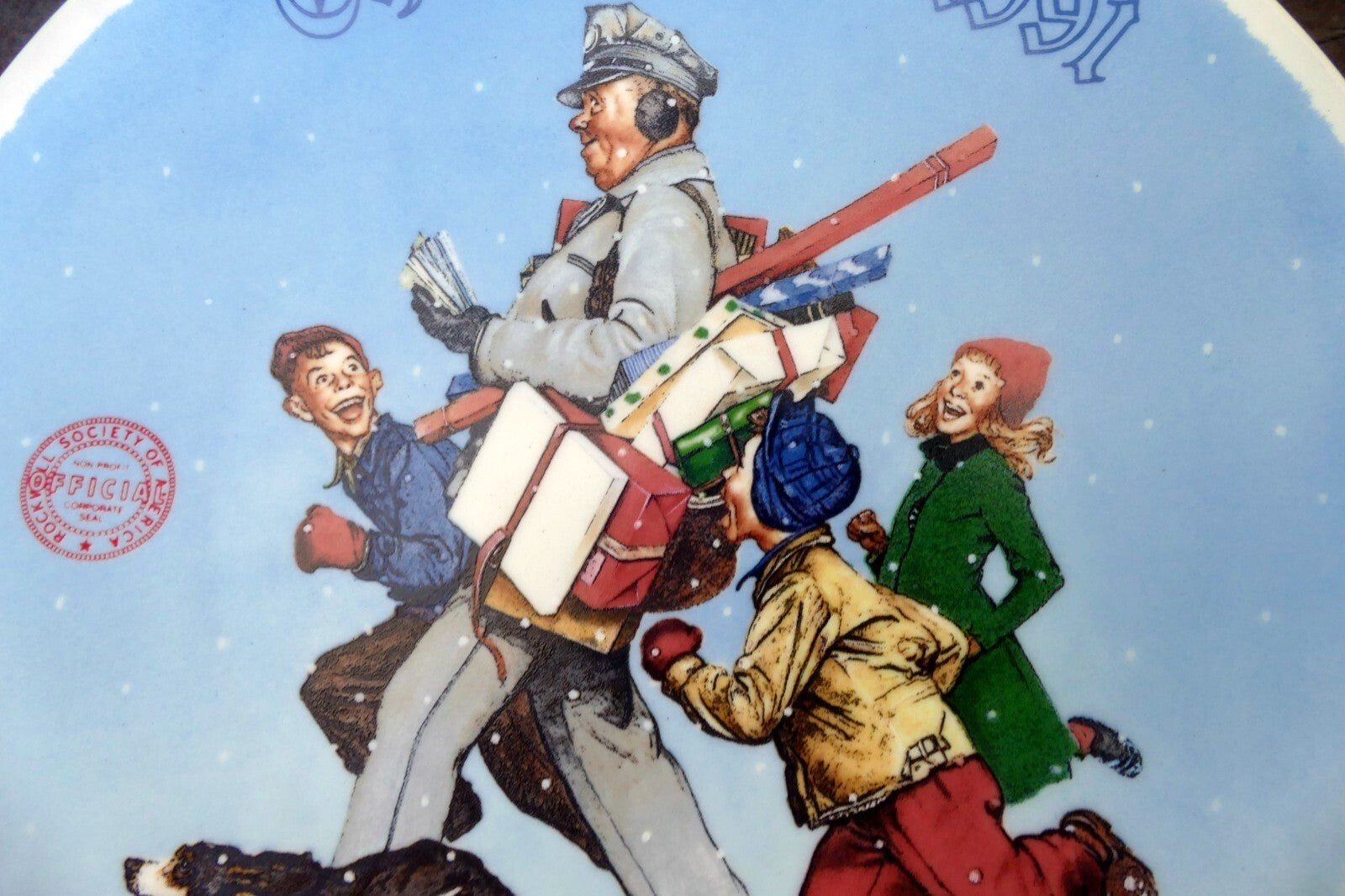 Norman rockwell santa's helper" plate 1991 84 r70 1.18 limited edition