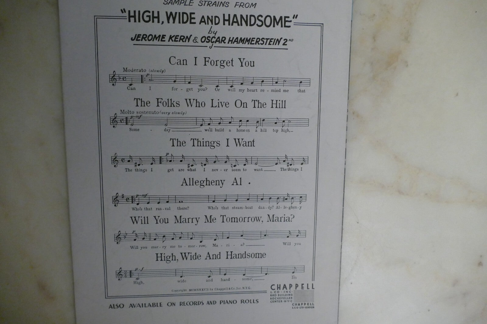 High, Wide And Handsome 1937 by Jerome Kern from High, Wide And Handsome