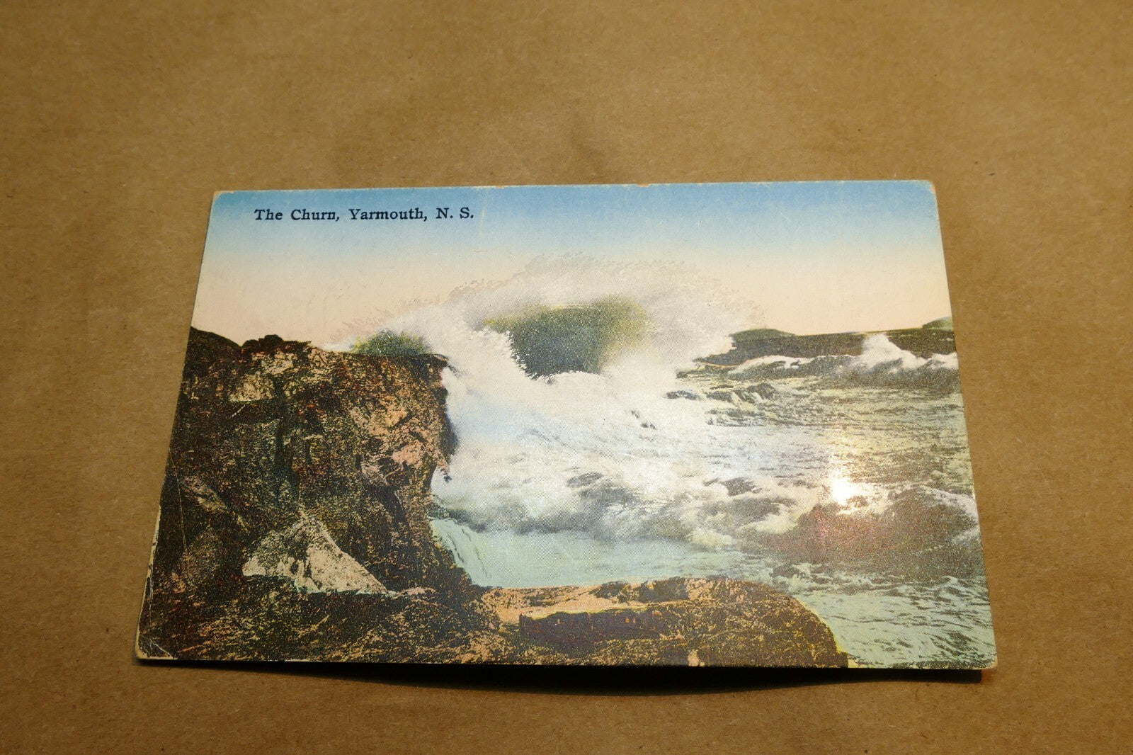 The Churn Yarmouth N.S. Canada waves beach postcard 1906 - unposted