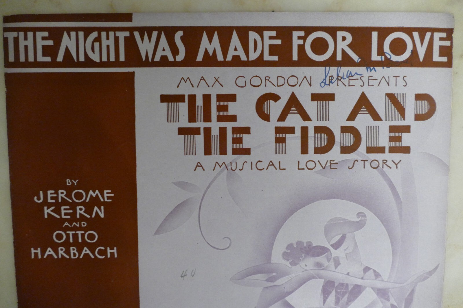 The night was made for love sheet music 1931 by jerome kern from "the cat and the fiddle"