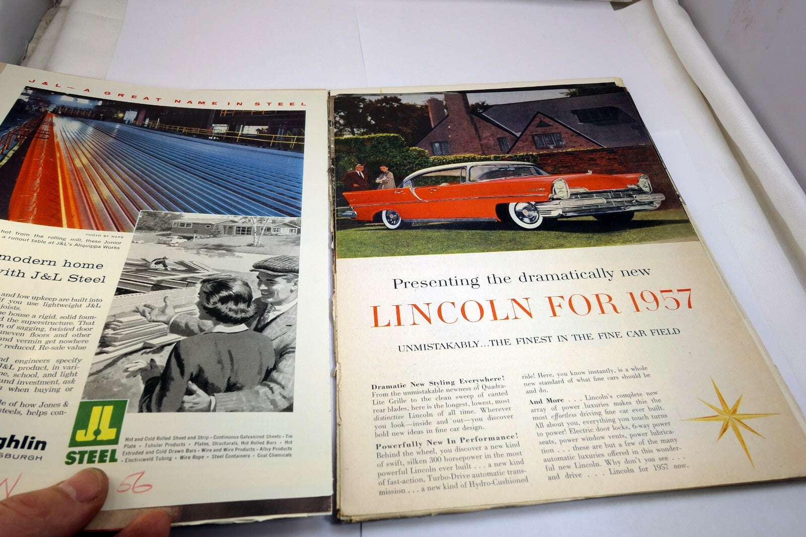 Lincoln 1957 Magazine clippings advertisement Ad "Finest in the fine car field"