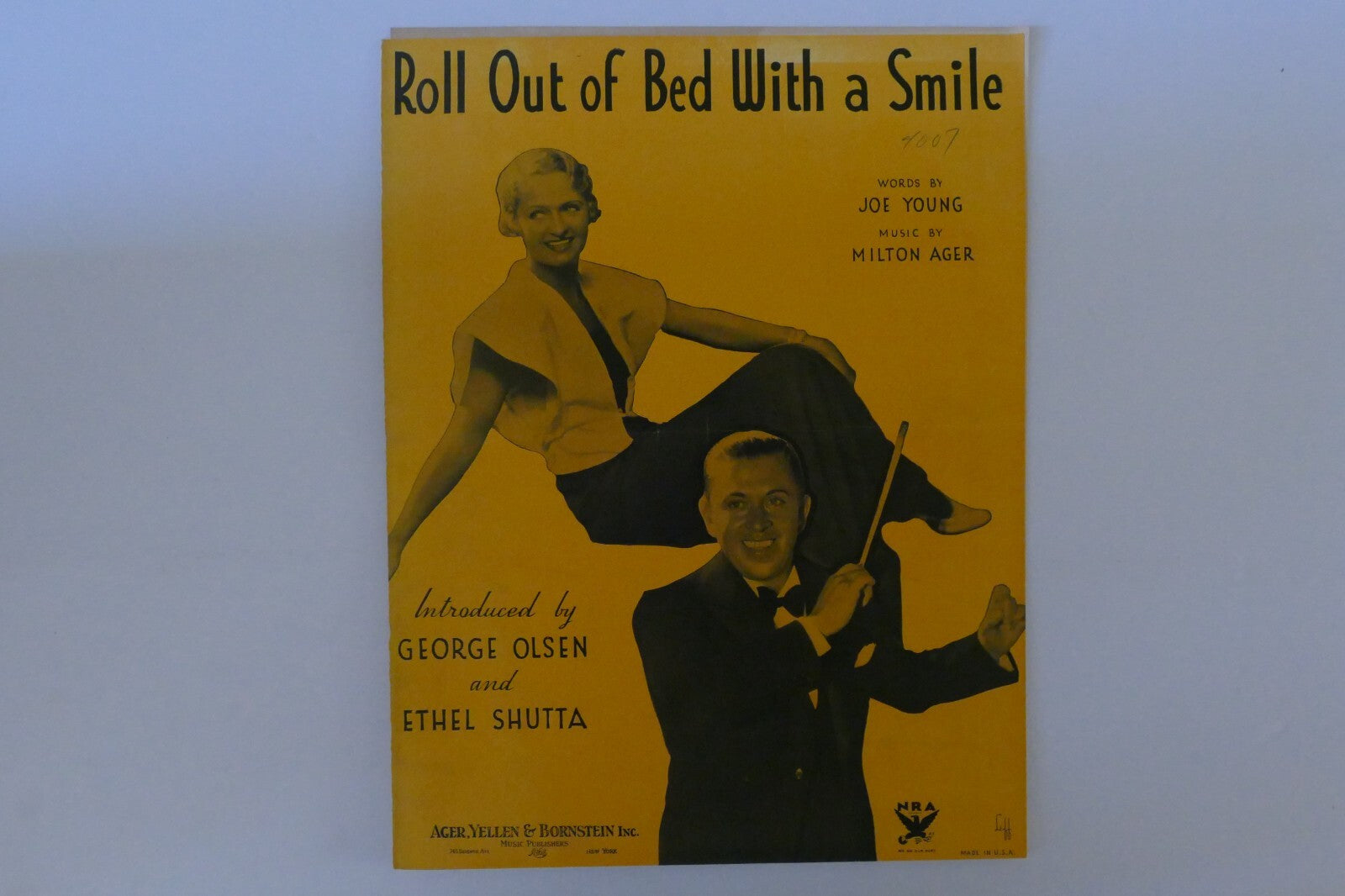 Roll out of bed with a smile, sheet music 1933, by joe young and milton ager