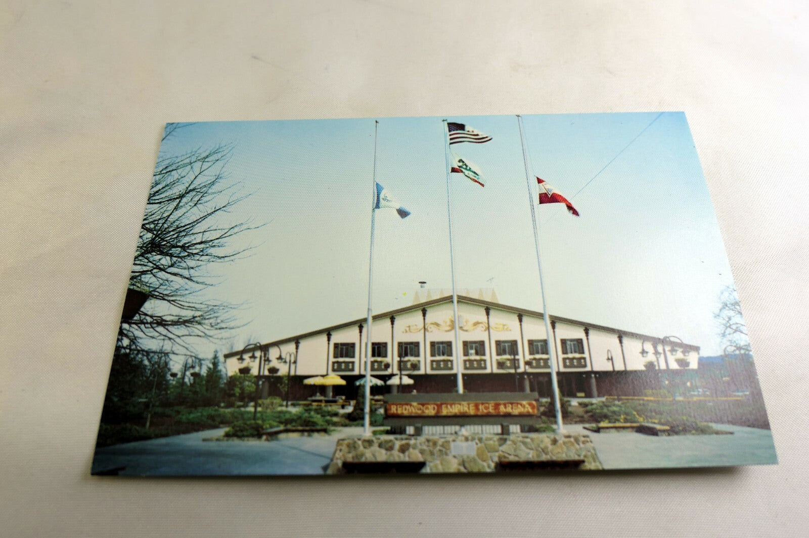 Redwood Empire Ice Arena Postcard Exterior Decor 1969 Santa Rosa California USA