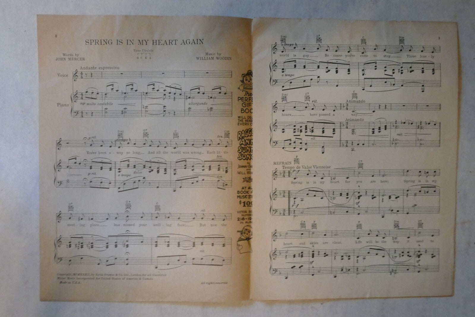 Spring Is In My Heart Again, 1932, by John Mercer and William Woodin