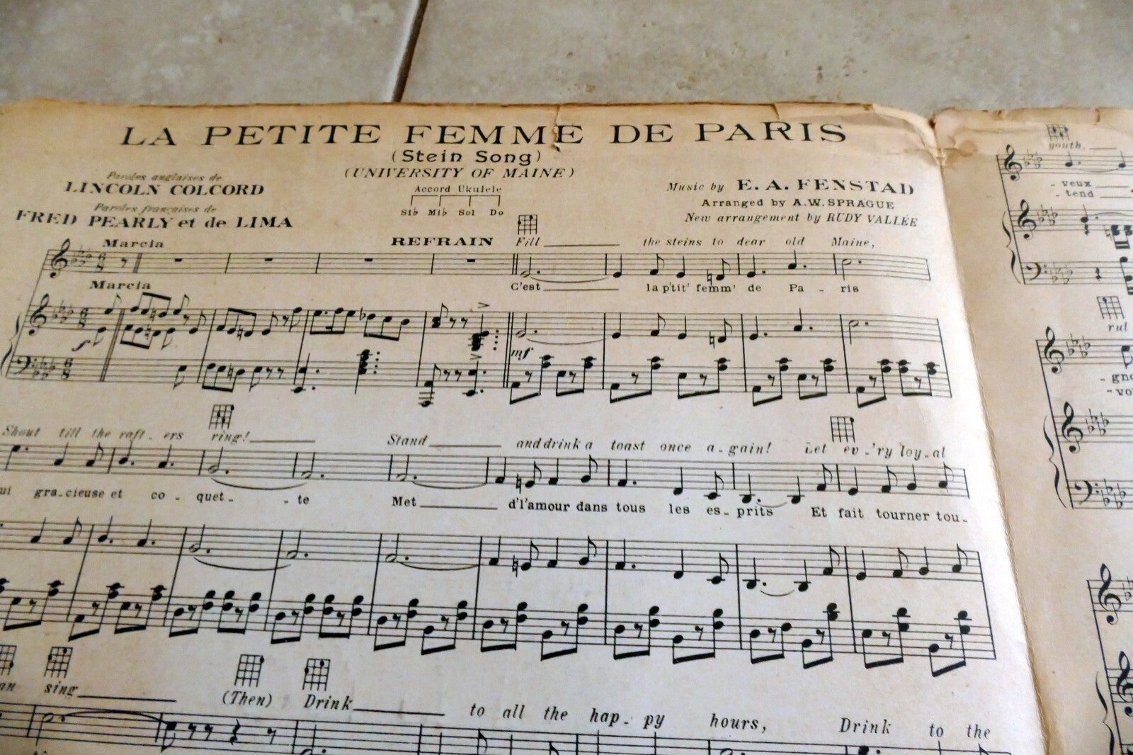 Le Petite Femme De Paris Stein Song 1910 by E.A. Fenstad Carl Fischer New York