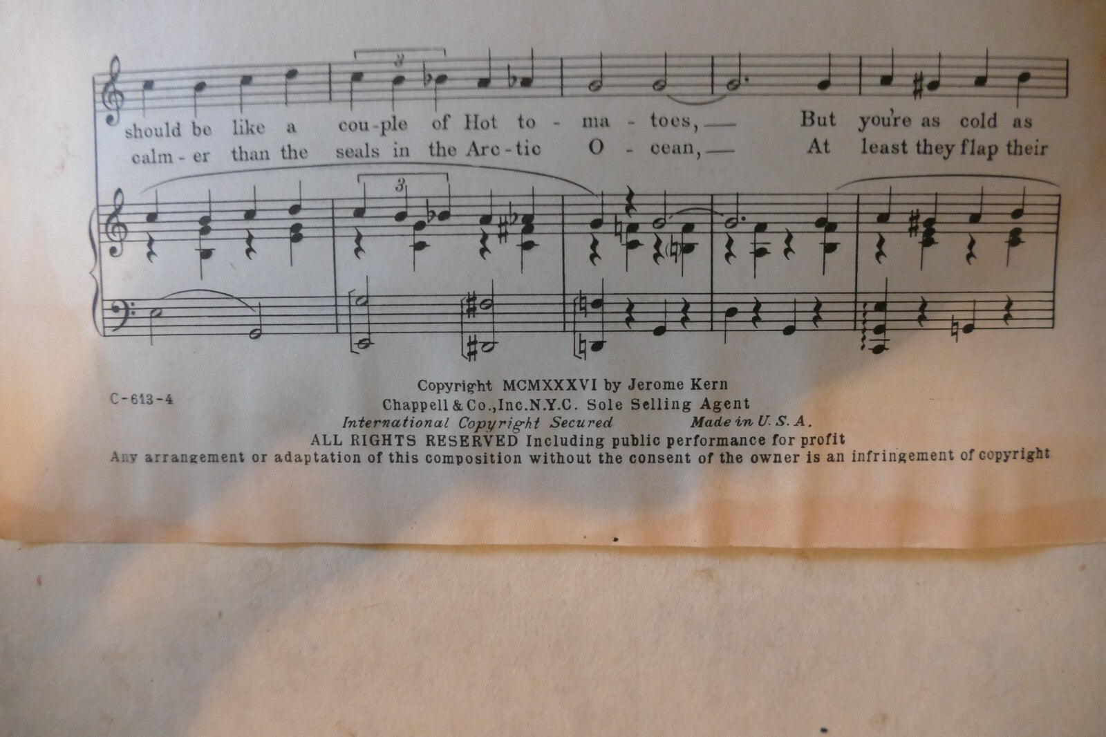 A Fine Romance, 1936, from "Swing Time" musical, by Jerome Kern, Dorothy Fields