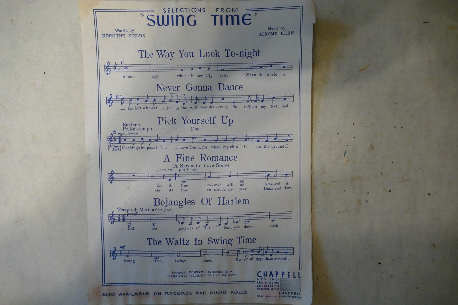 The Way You Look To-night, 1936, from "Swing Time", Jerome Kern, Dorothy Fields