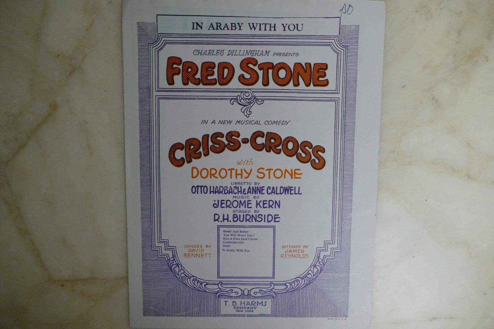 In Araby With You 1926 by Jerome Kern from "Criss-Cross" musical