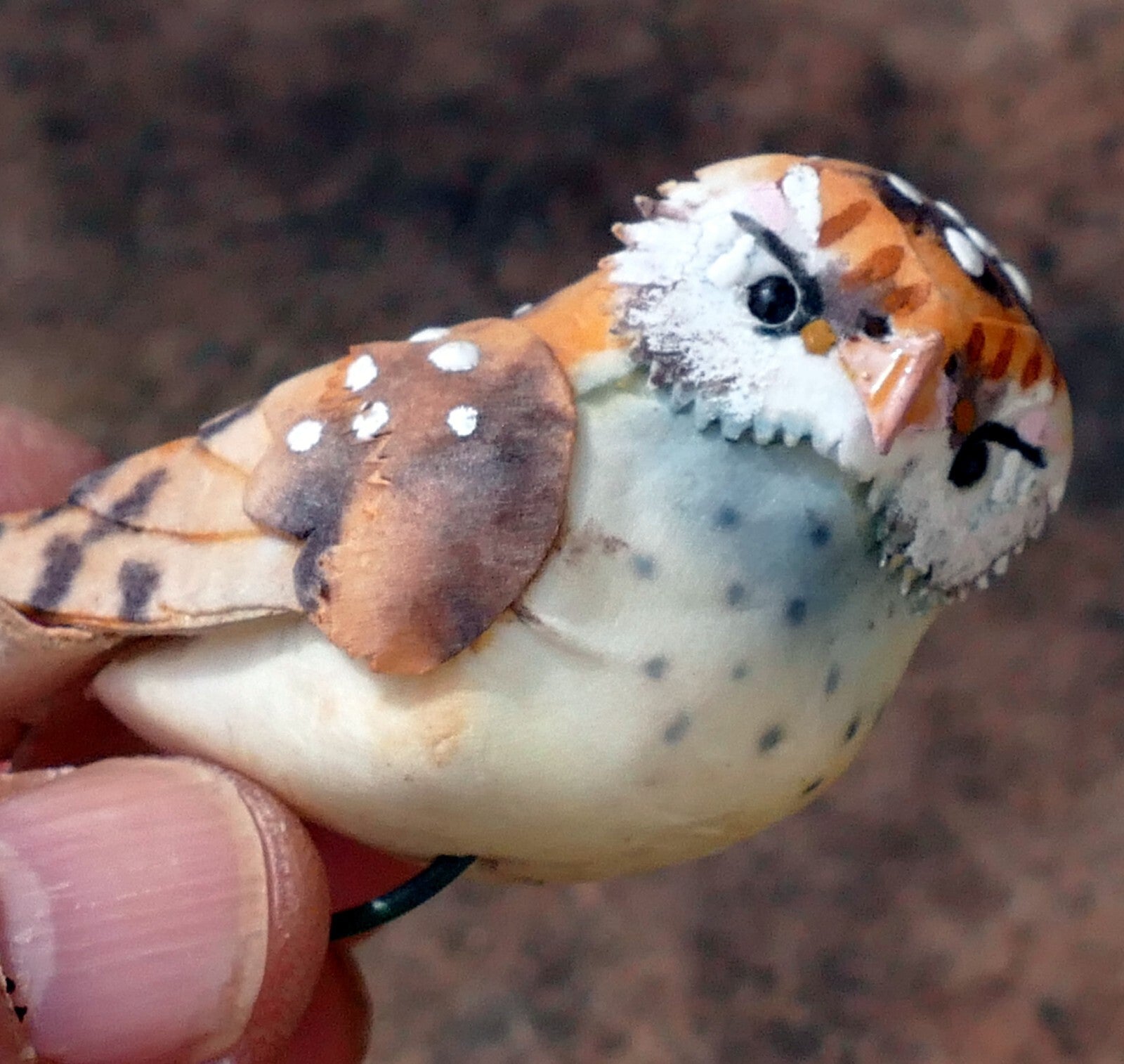 Small bird figurine home hanging owl 2" small