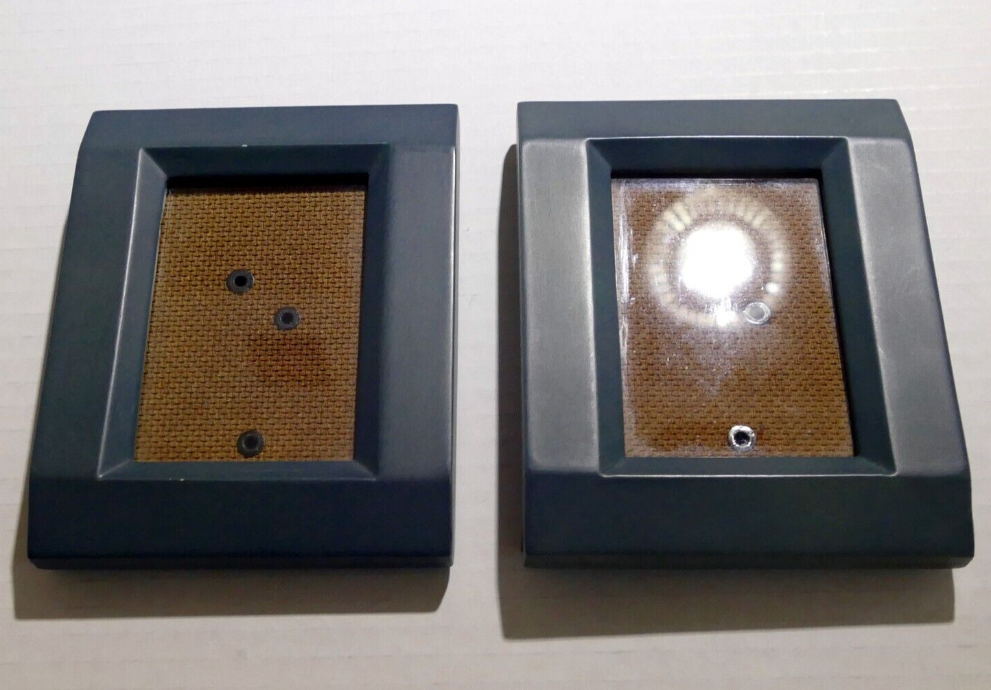 Pack of 2 gray wooden picture portrait frame 3.5x2.5" art photo lot with glass