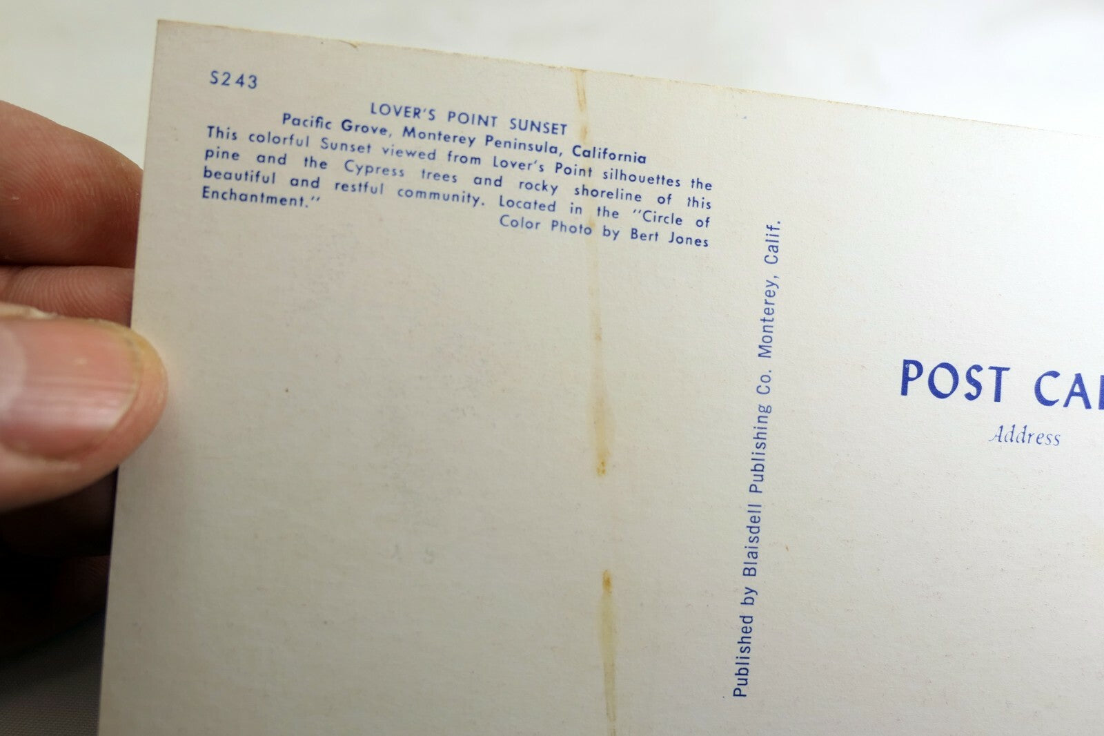 Lower's Point Sunset Monterey California USA Postcard vintage 1970's