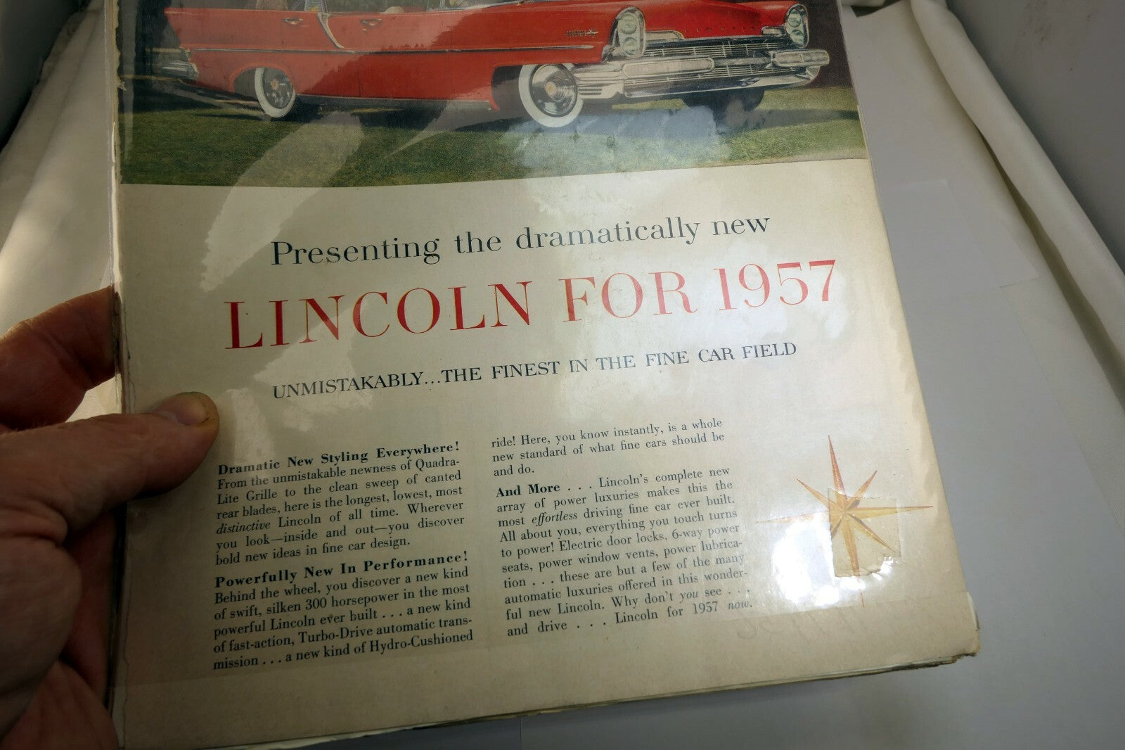 Lincoln 1957 Magazine clippings advertisement Ad "Finest in the fine car field"