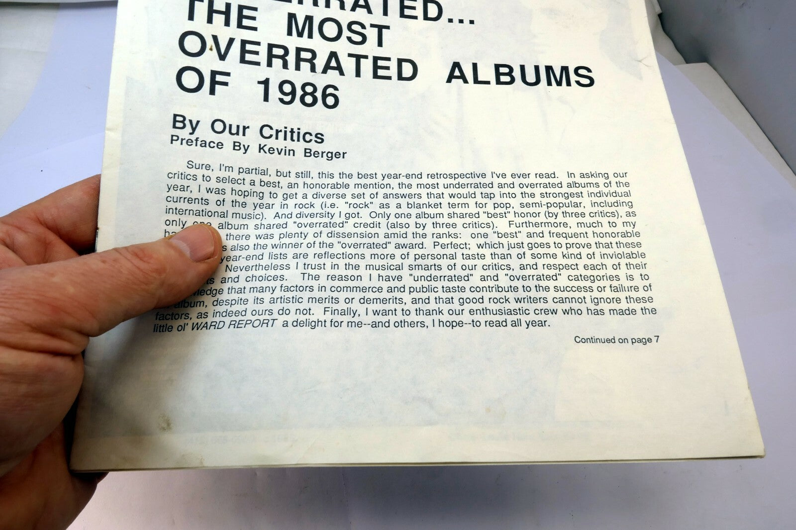 Ward Report December 1986 Best Underrated Albums Progressive Radio Rock Charts