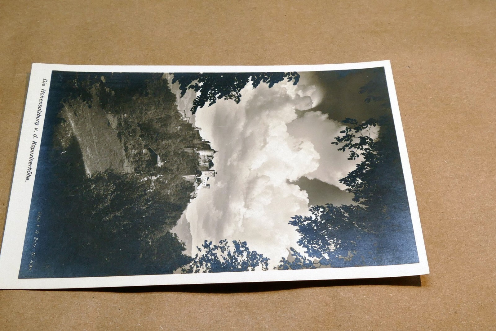 Hohensalzburg Fortress from the Kapuzinerberg 1930's postcard Austria - unposted