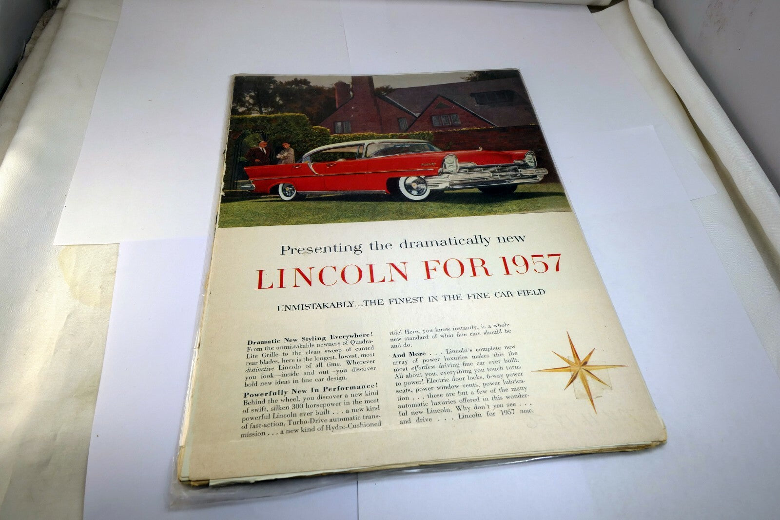 Lincoln 1957 Magazine clippings advertisement Ad "Finest in the fine car field"