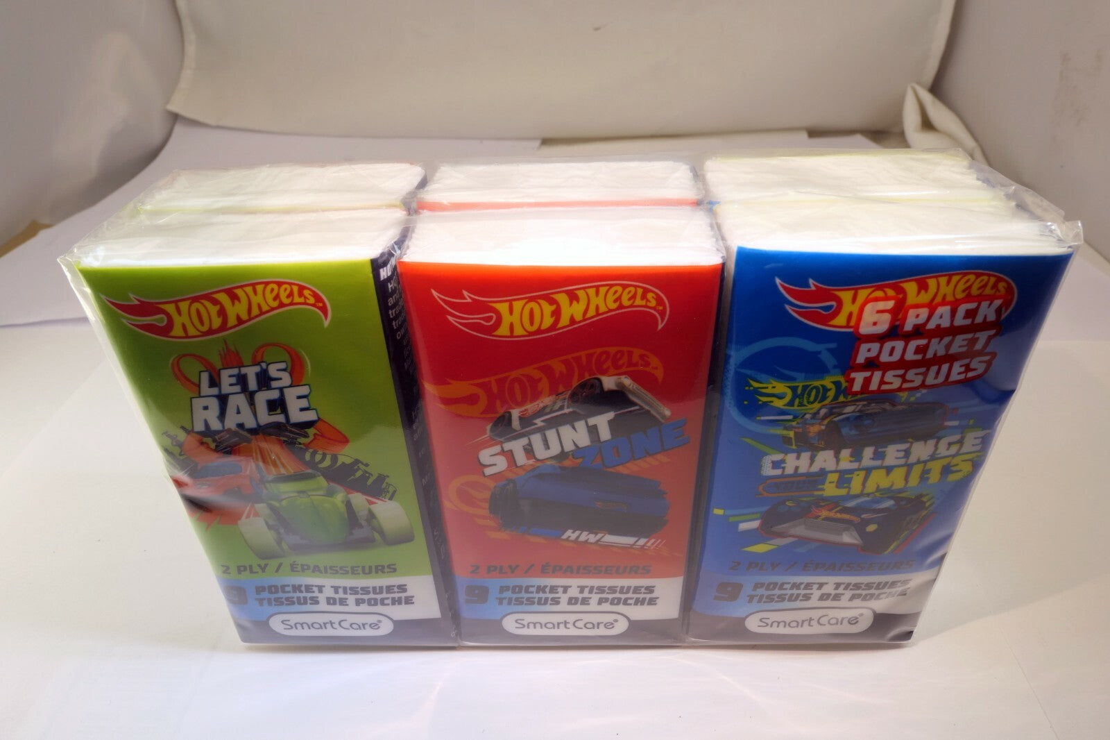 6 packs individual Pocket 2 ply Facial tissues Boys Hot Wheels Car Free ship USA