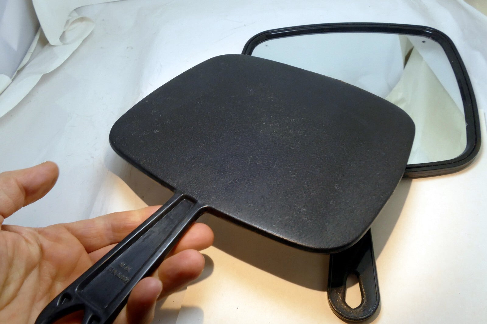 Hand Held Mirror Extra Large For Barber Lady Makeup 7X8" used set of two 2 pack