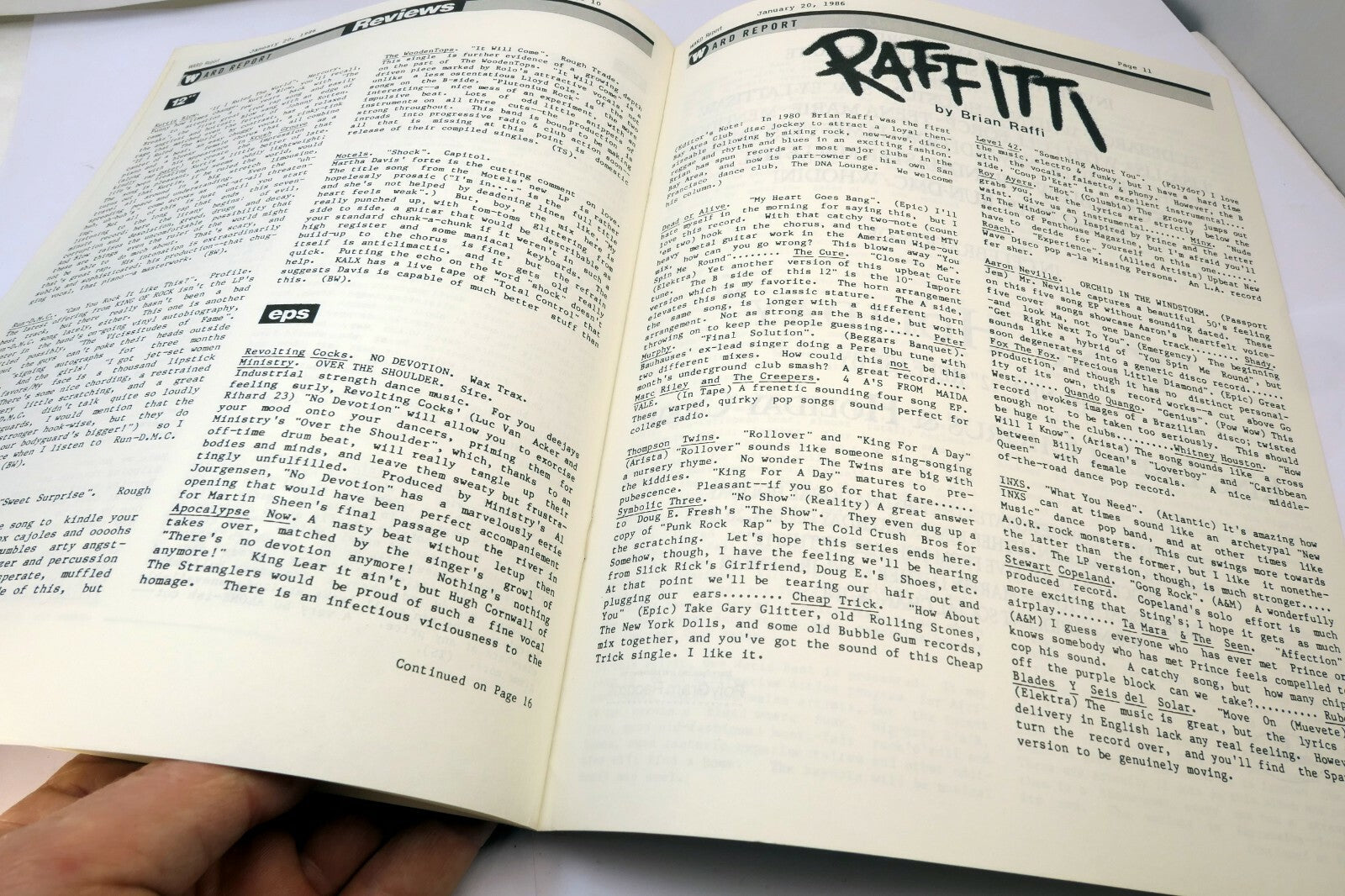 Ward Report January 1986 Best Radio New on  Rock Charts Year of the Dance