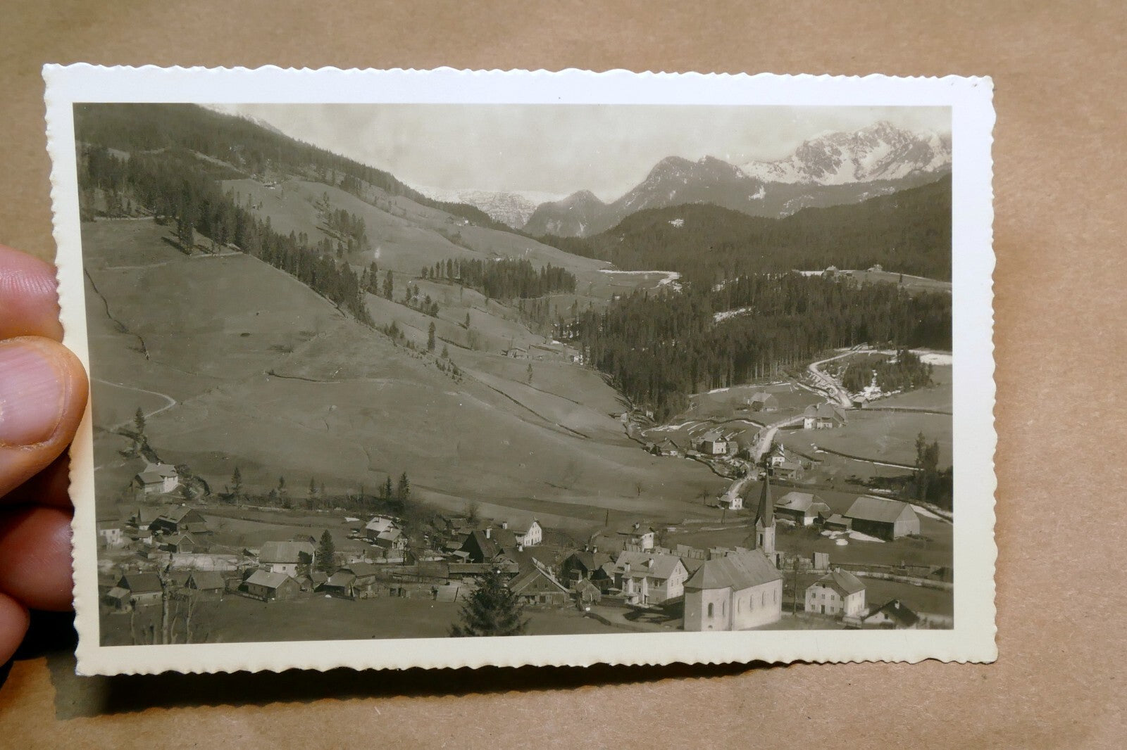 Rusbachsaag mit Pass Gschut Austria  landscape Alps postcard 1930's - unposted