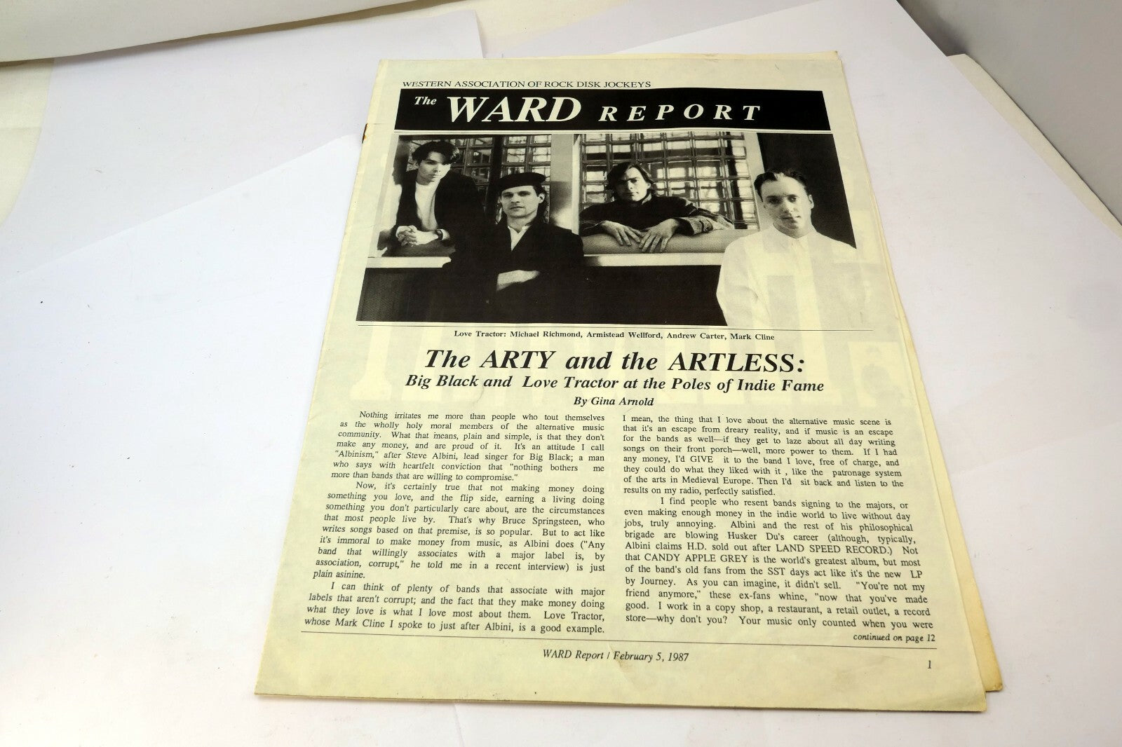Ward Report Western Association of Rock Dick Jockeys 1987 music Indie fame