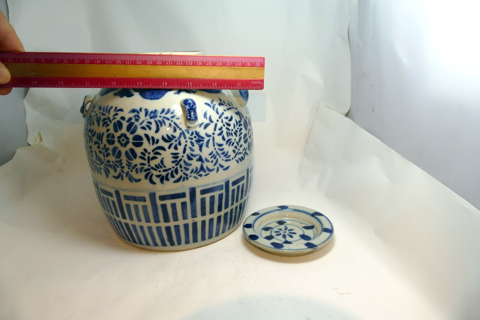 Chinese Qianlong Nian Zhi Blue & White Porcelain Large Wedding Teapot