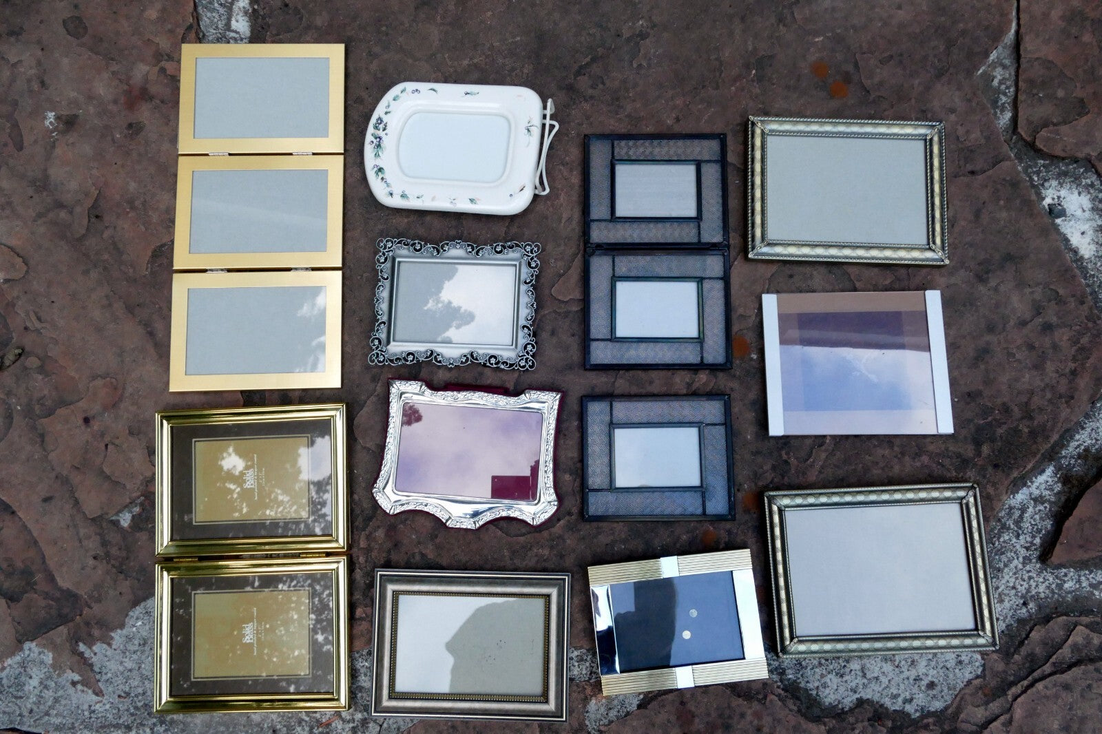 Pack of 12 Metal & Brass Picture Portrait Frame 5X7" 4X6" Art Photo lot vintage
