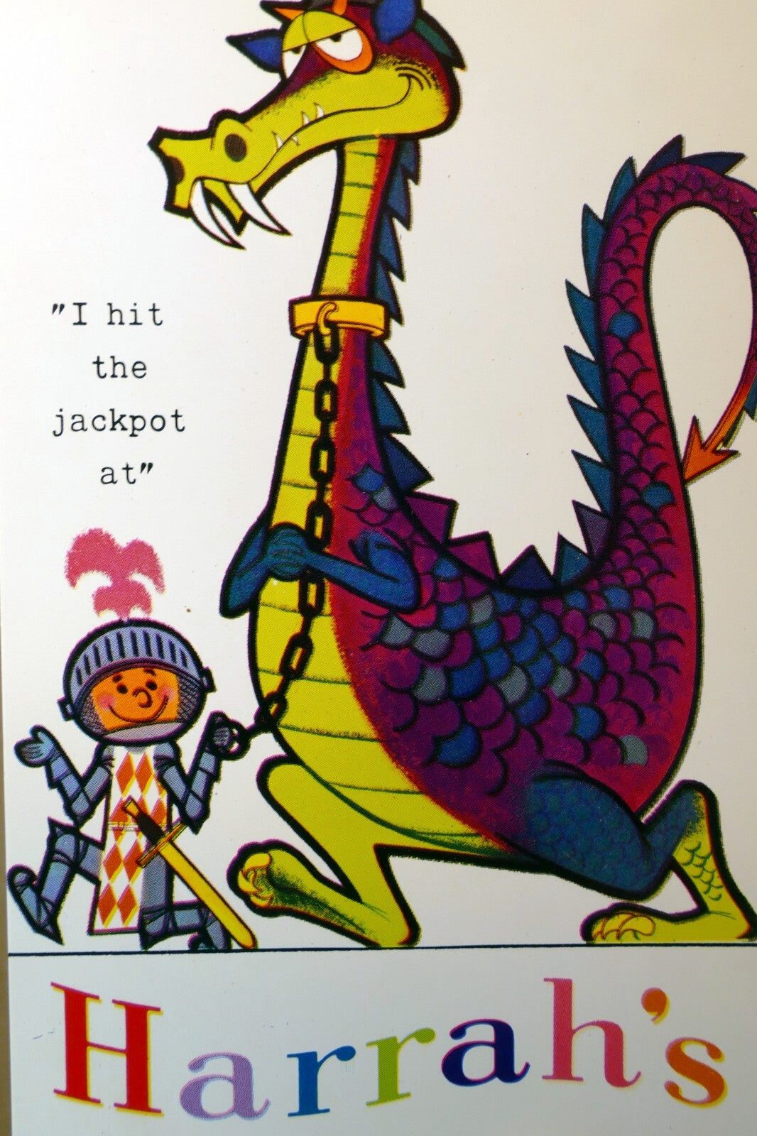 I hit the jackpot at harrah's reno lake tahoe postcard 1960's casino reno nevada