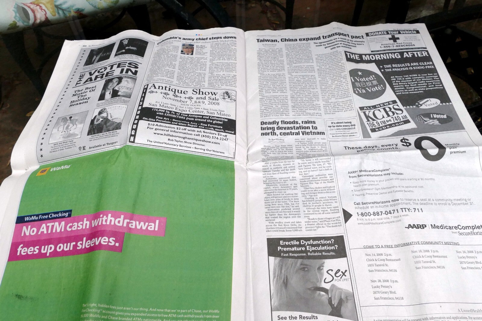 2008 San Francisco Chronicle OBAMA "Change has come to America"