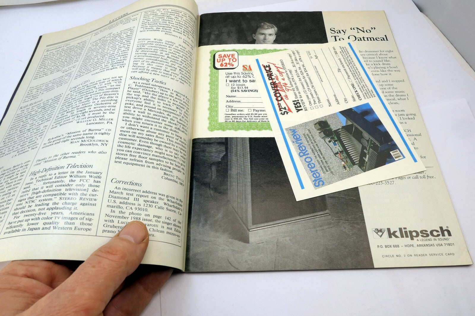 Stereo Review Magazine April 1989 Home Theater Surround sound Hi-Fi