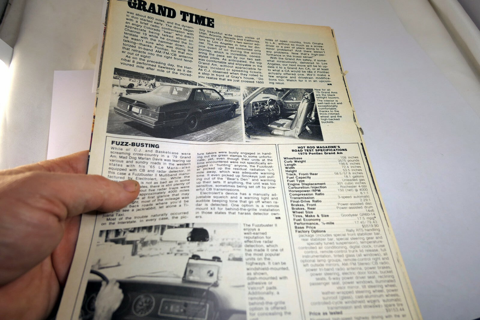 Pontiac 1976 Grand Am Hot Rod Test Review Magazine clipping Specifications
