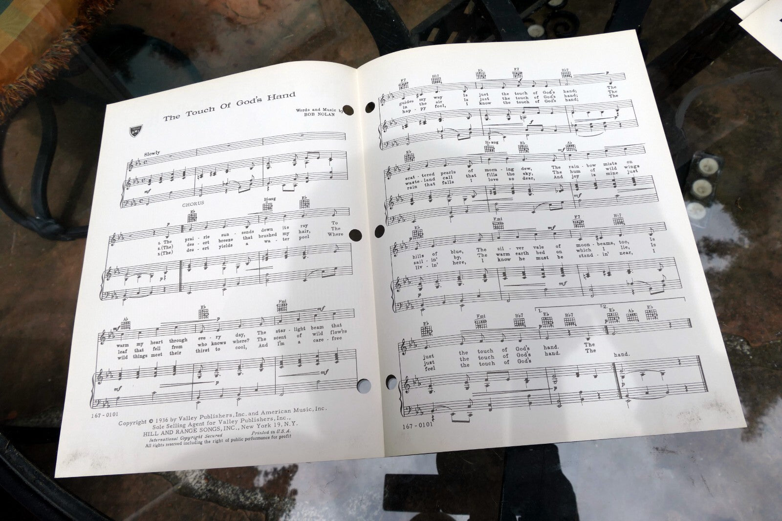 The Touch of God's Hand by Bob Nolan  1936  Sheet Music