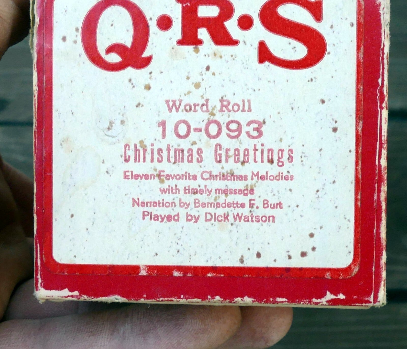 Qrs word roll 10 093 christmas greetings by dick watson