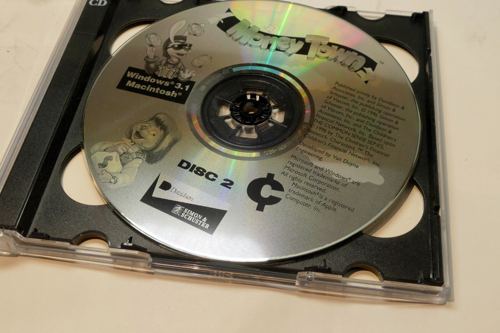 Money Town PC CD Rom Disc 2 Knowledge adventure Ages 5-9 for Windows 3.1