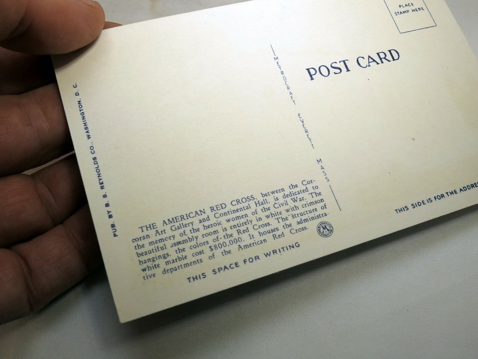 Post Card American Red Cross Building Washington DC Unposted Linen 1940's