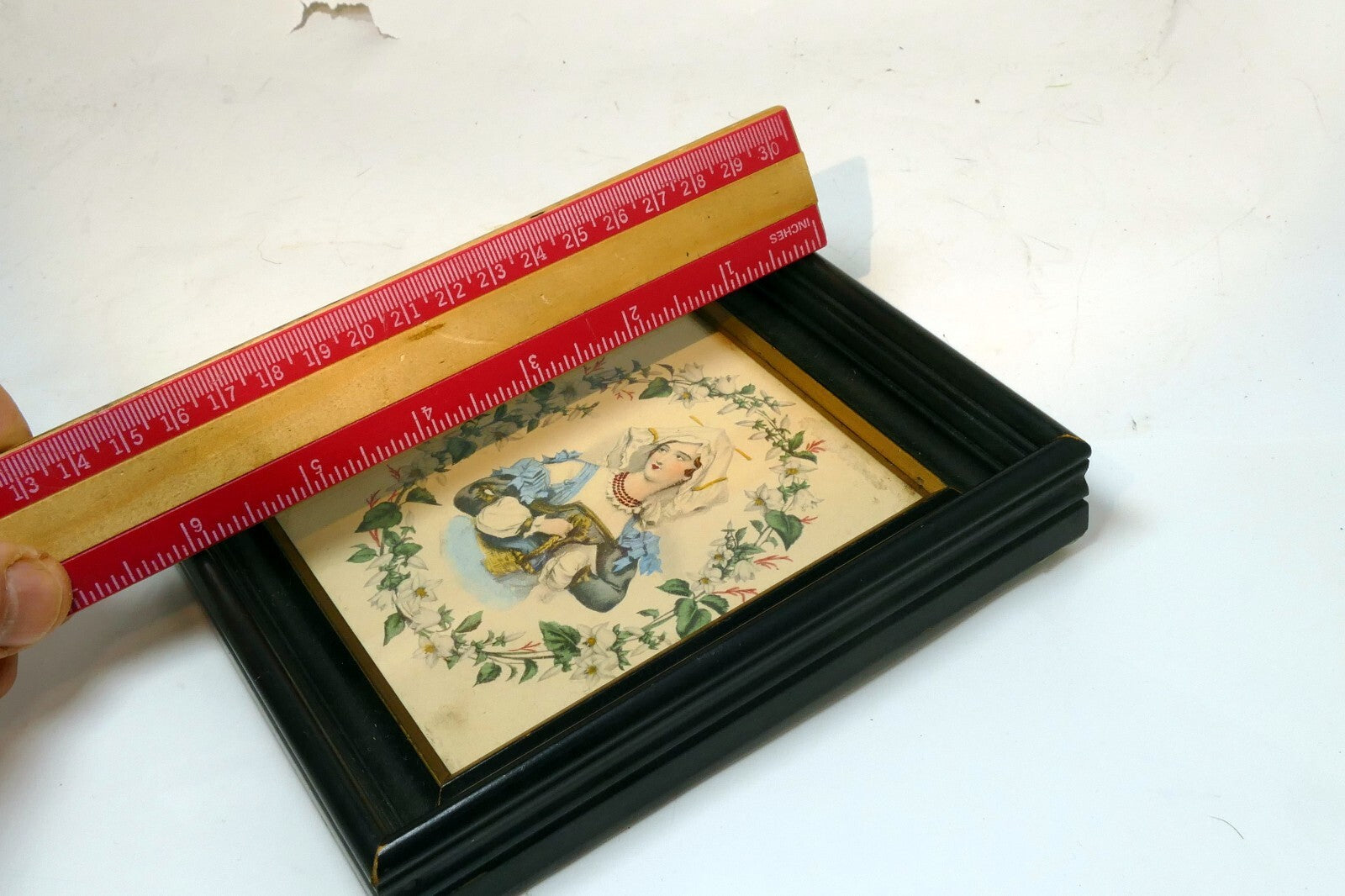 FRENCH MAIDEN WALL DECOR VICTORIAN LADY DESIGN floral Lemercier print 4X5"
