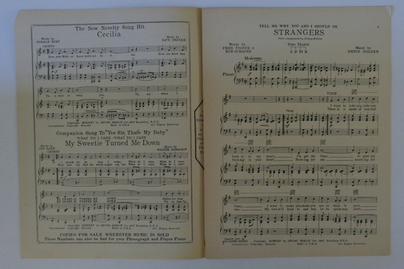 Tell Me Why You And I Should Be Strangers, 1925, by Ernie Golden
