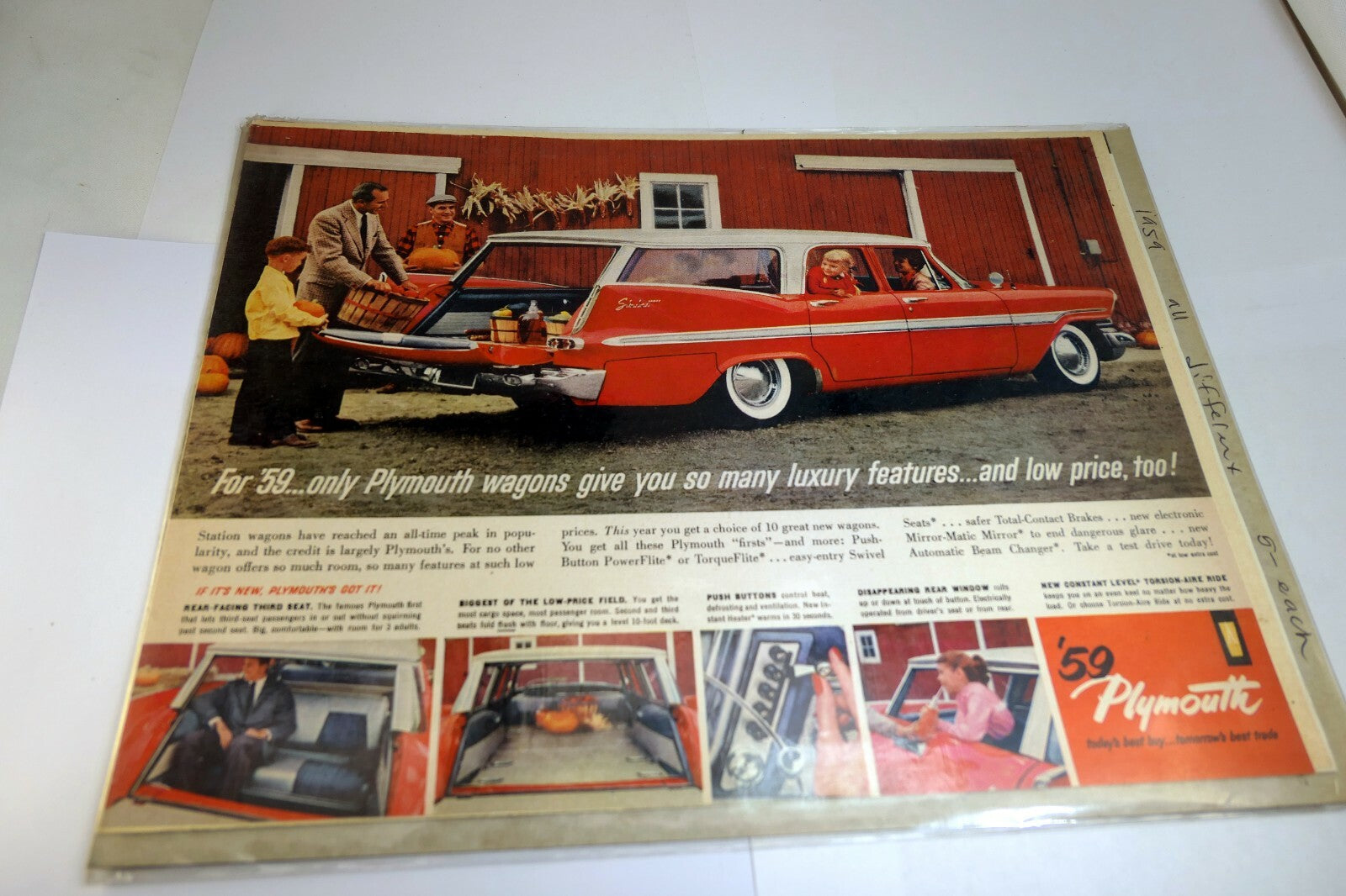 1959 Plymouth Wagon V8  Magazine clippings advertisement Ad