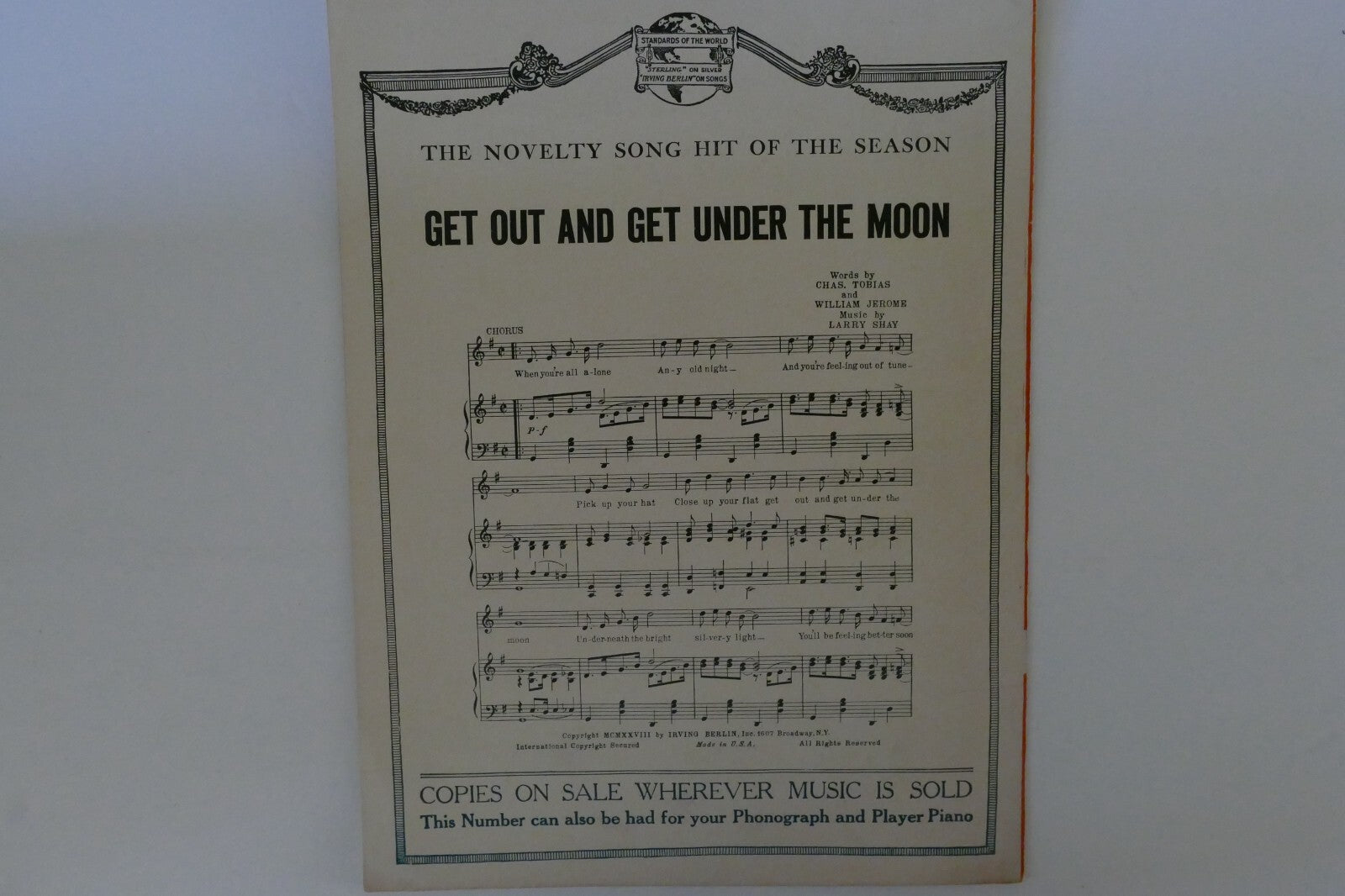 I Just Roll Along, 1927, by Jo' Trent and Peter de Rose, Irving Berlin Inc.