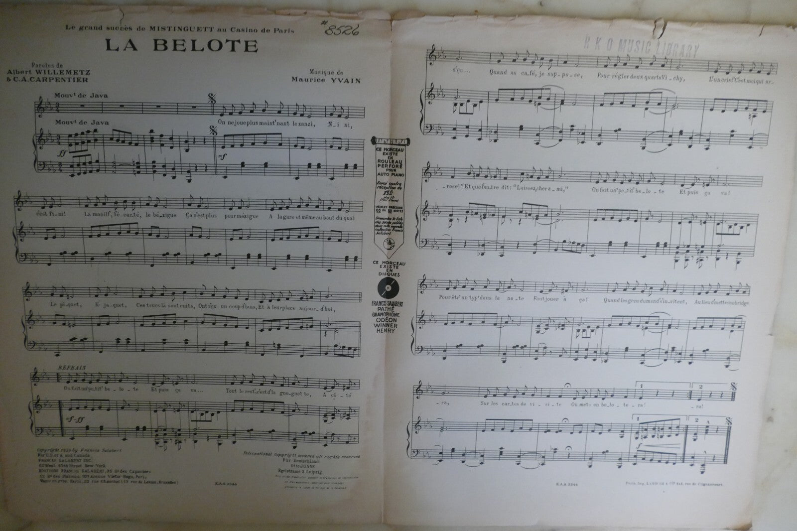 La Belote 1924 by Maurice Yvain, Albert Willemetz and C. A. Carpenter