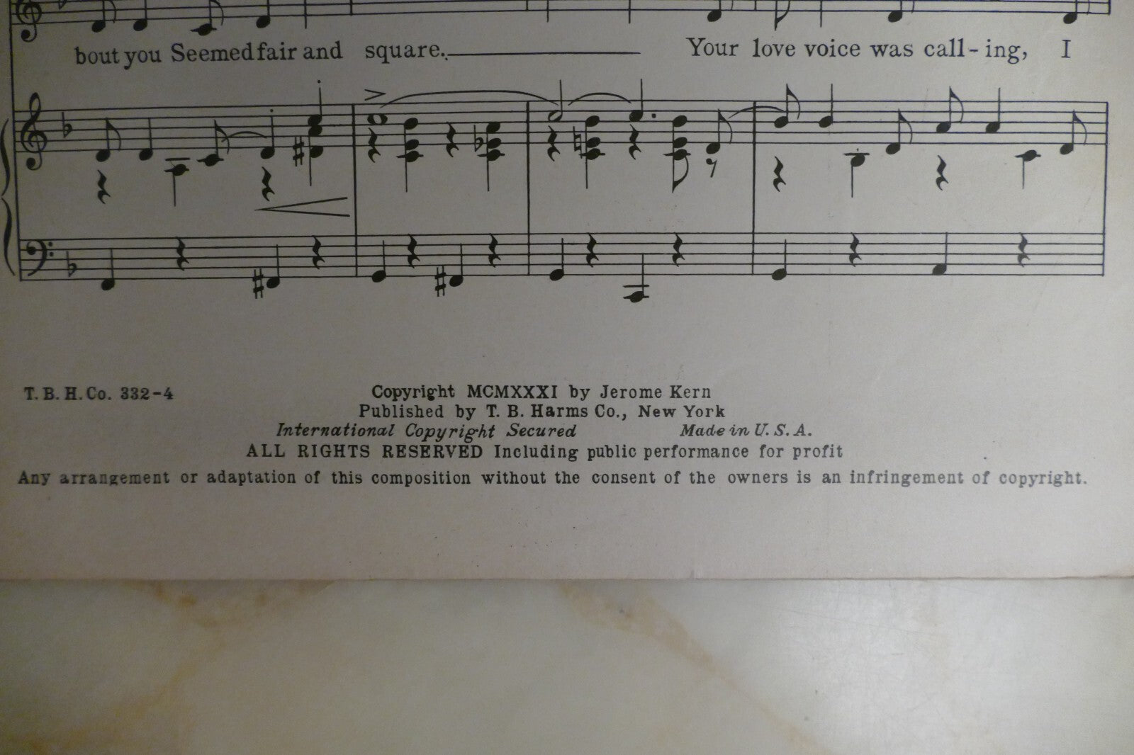Try To Forget 1931 by Jerome Kern from The Cat And The Fiddle