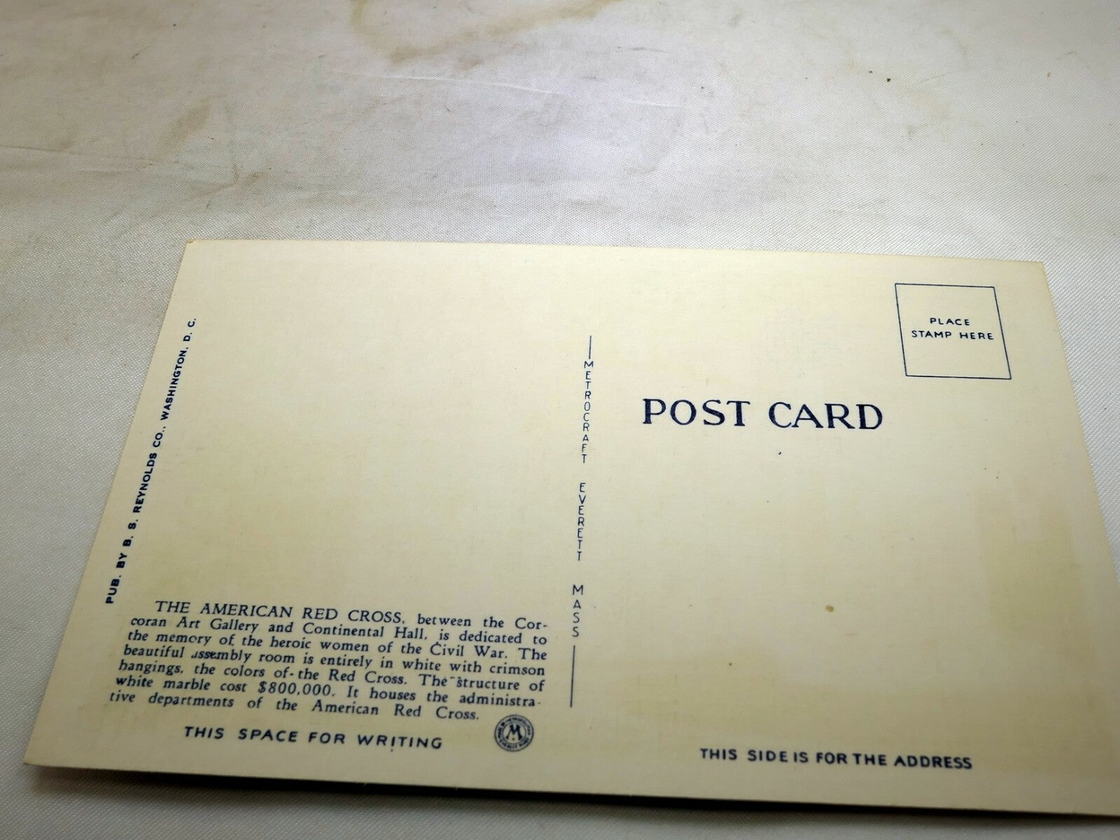 Post Card American Red Cross Building Washington DC Unposted Linen 1940's