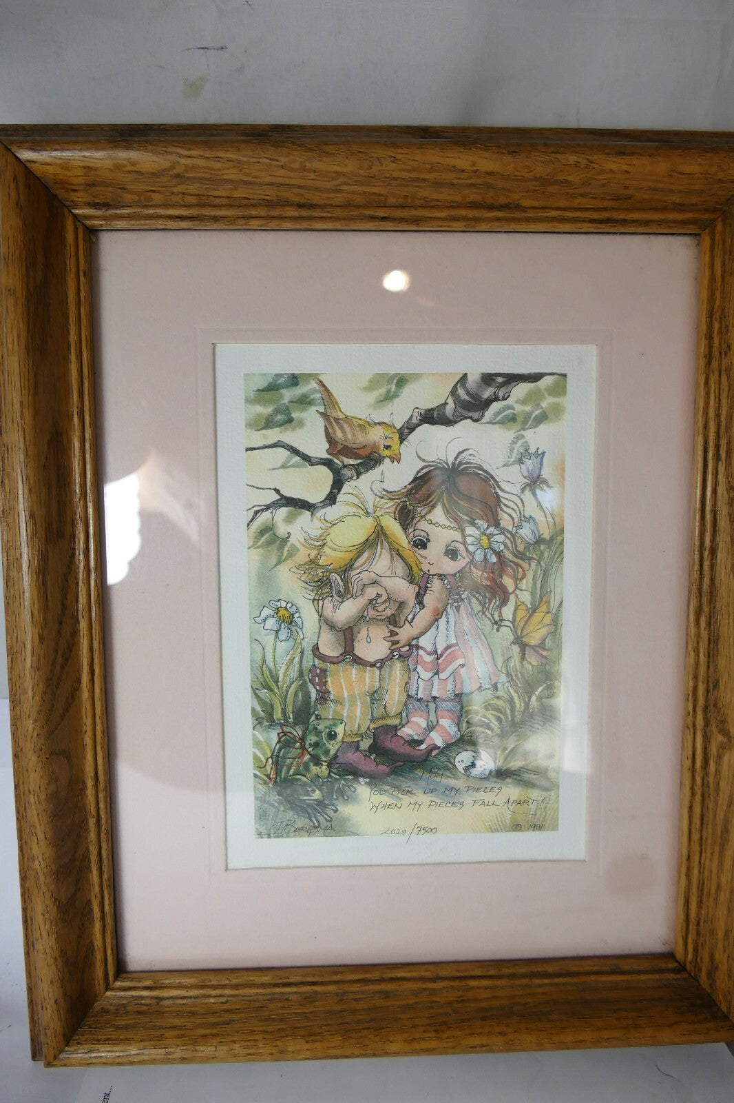 Jody Bergsma 1981 "You Pick Up My Pieces" Print 2029/7500 Framed 10X12"