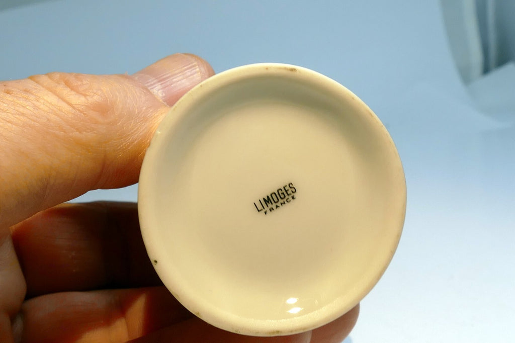 Miniature Limoges France Porcelain Tea Pot Pitcher Candle Warmer  Bonne Nuit